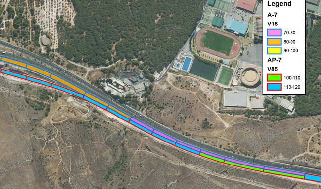 Análisis de velocidades con vehículo conectado en convergencia AP-7 con A-7 - imagen1